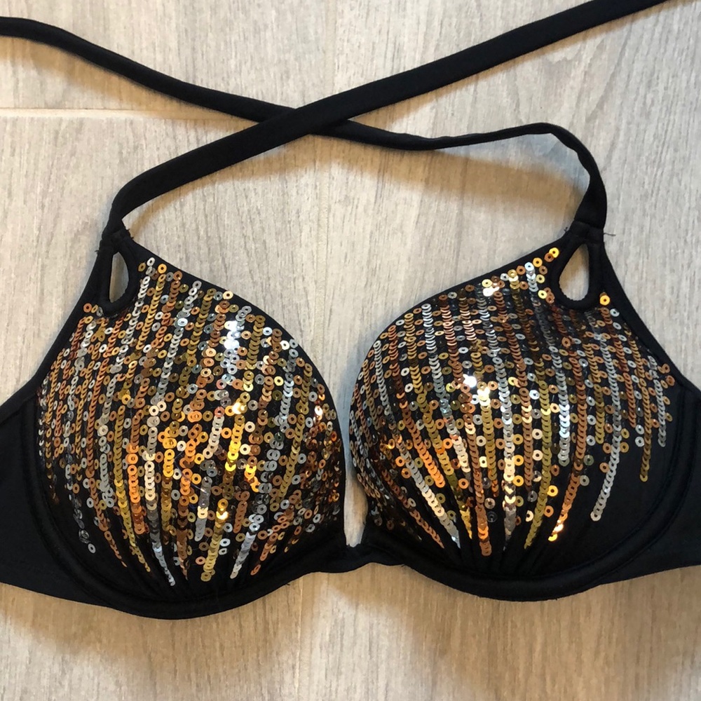 PINK sequined swim top